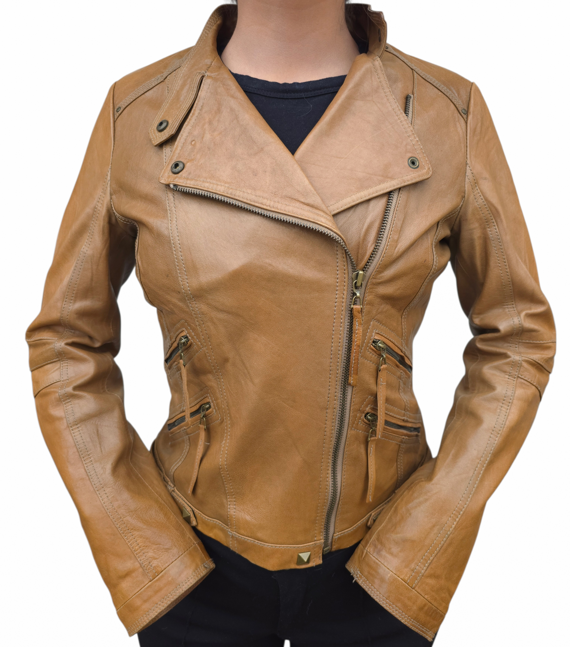 Chaqueta caramelo entallada