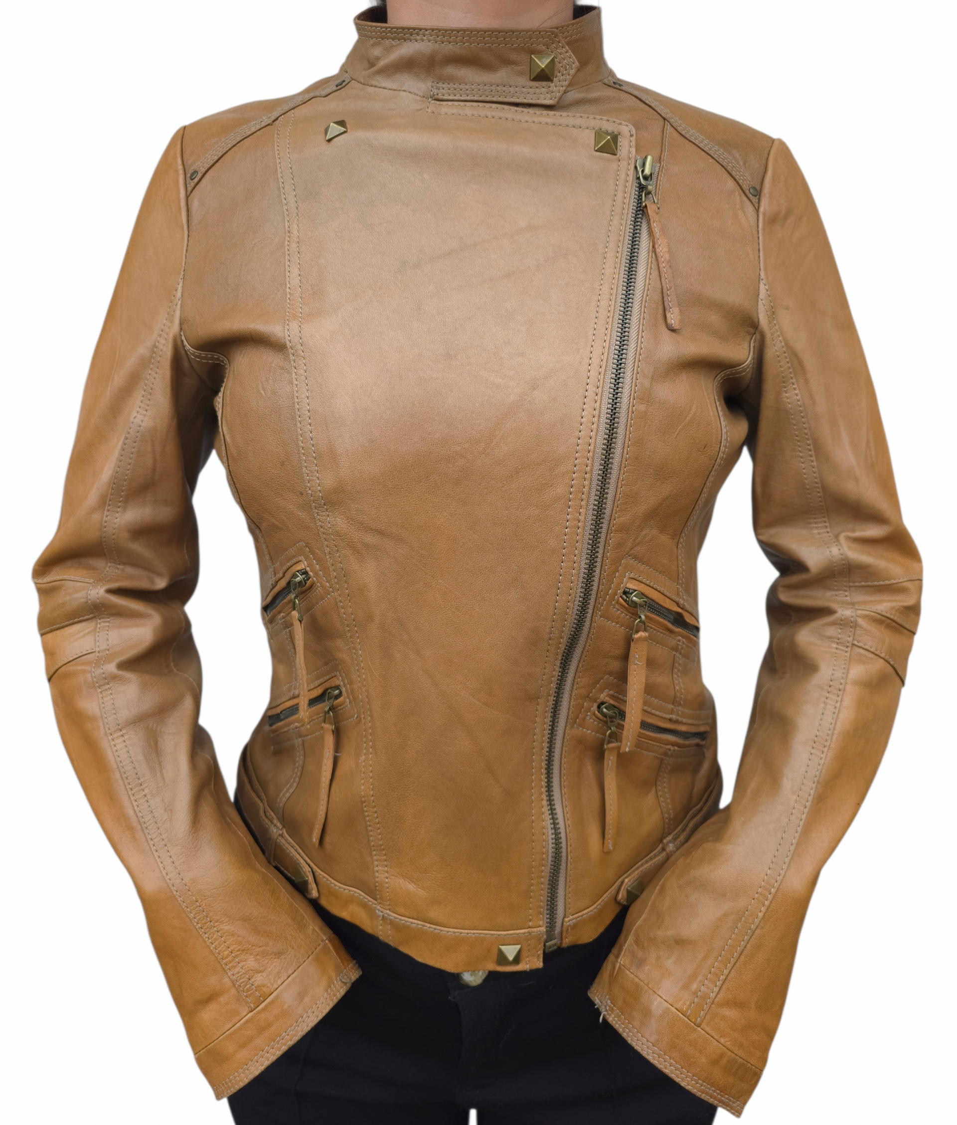 Chaqueta caramelo entallada