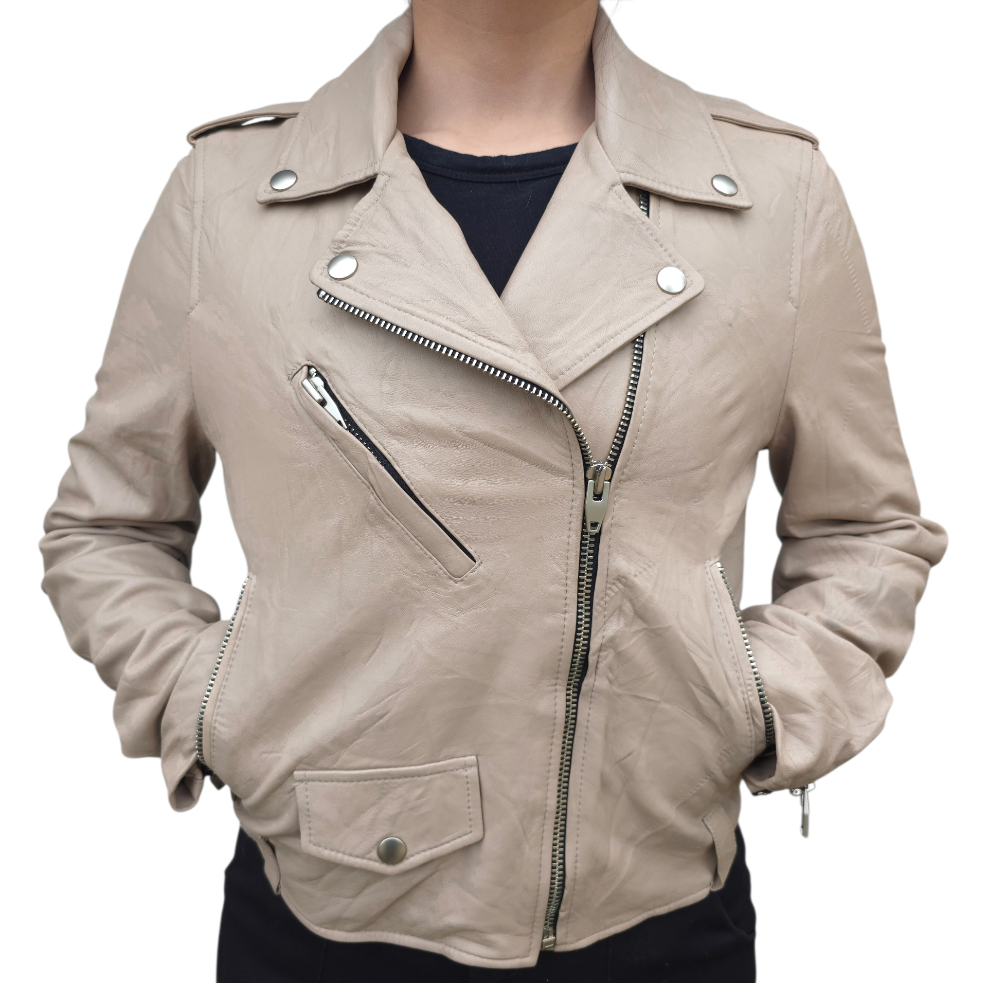 Chaqueta VOV Beige Biker